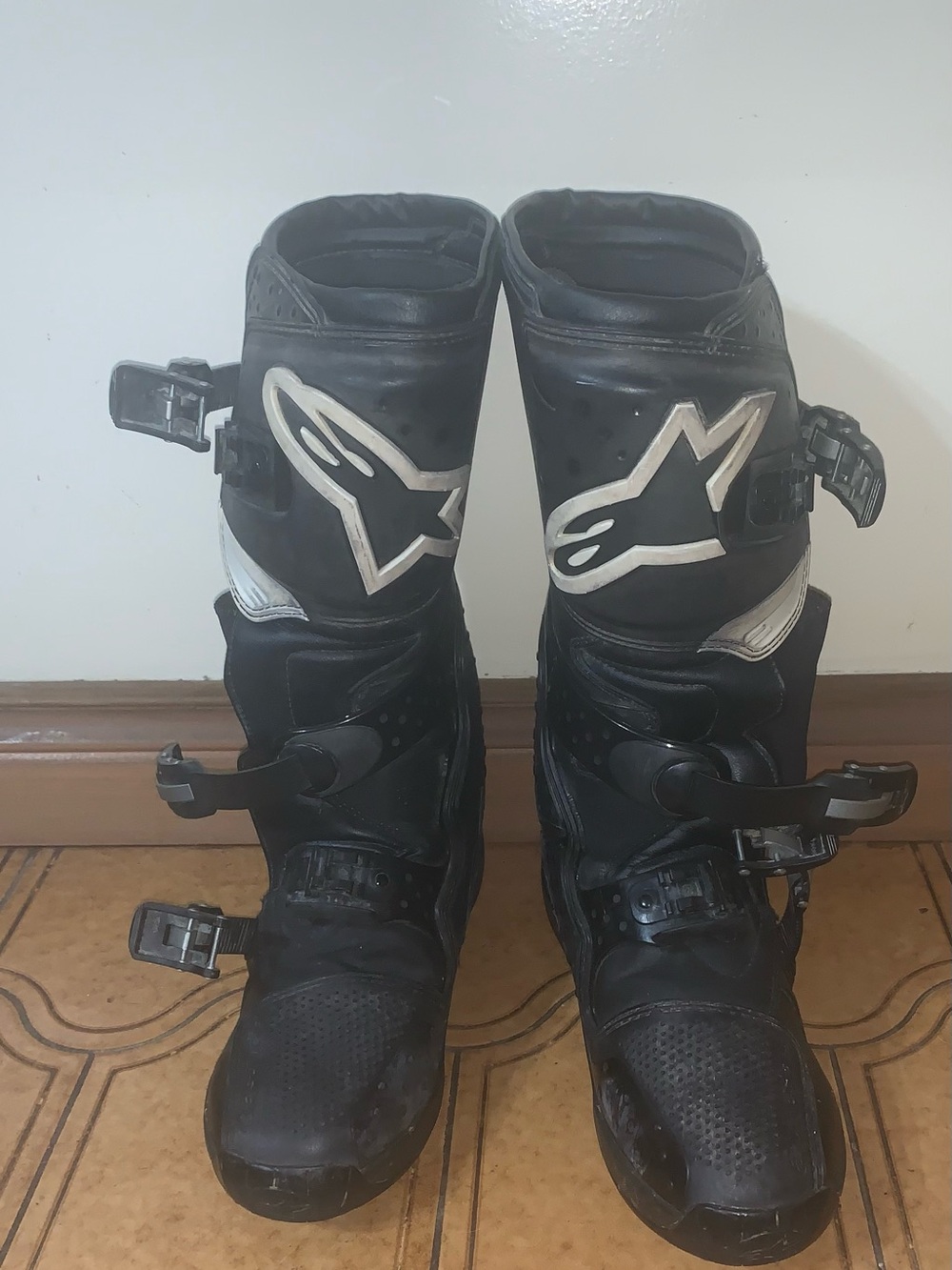 Alpinestars Black and White Dirt Bike Boots